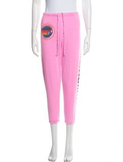 Pre-owned Aviator Nation Graphic Print Sweatpants In Pink