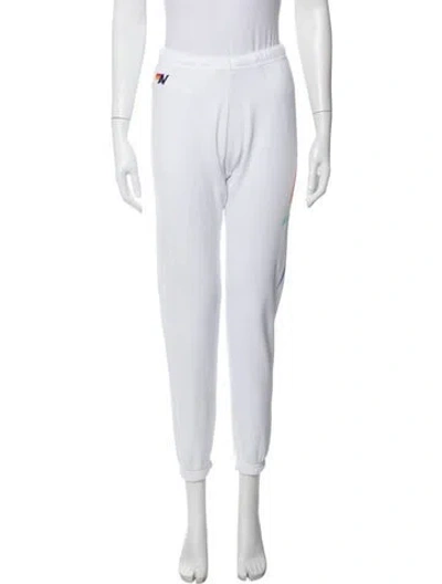 Pre-owned Aviator Nation Graphic Print Sweatpants In Pink/white