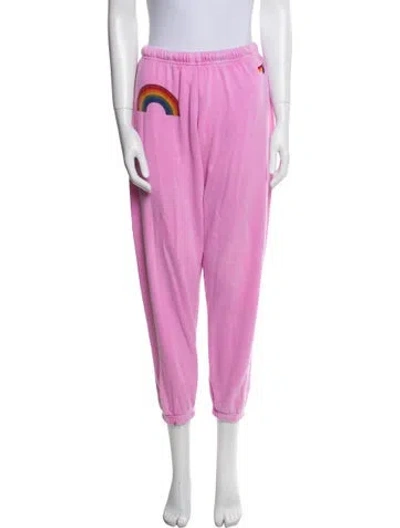 Pre-owned Aviator Nation Graphic Print Sweatpants In Purple