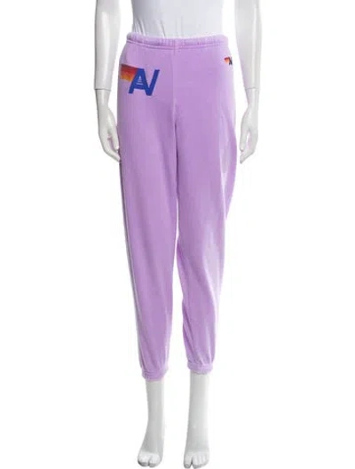 Pre-owned Aviator Nation Graphic Print Sweatpants In Purple