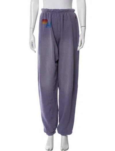 Pre-owned Aviator Nation Graphic Print Sweatpants In Purple