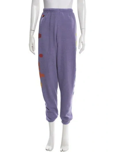 Pre-owned Aviator Nation Graphic Print Sweatpants In Purple