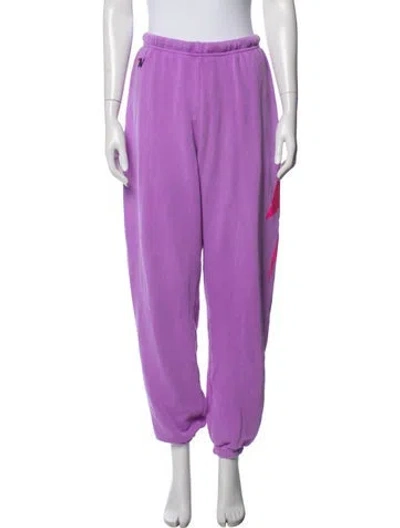 Pre-owned Aviator Nation Graphic Print Sweatpants In Purple