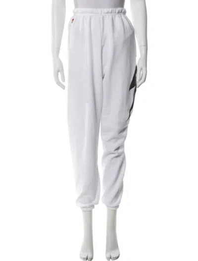 Pre-owned Aviator Nation Graphic Print Sweatpants In White
