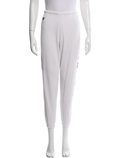 Pre-owned Aviator Nation Graphic Print Sweatpants In White