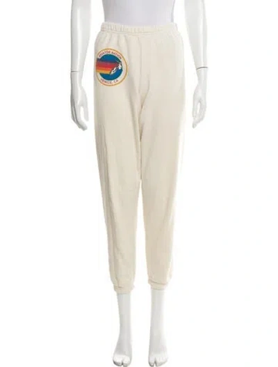 Pre-owned Aviator Nation Graphic Print Sweatpants In White
