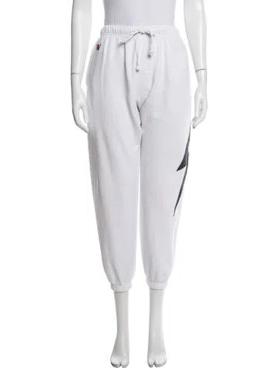 Pre-owned Aviator Nation Graphic Print Sweatpants In White