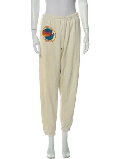 Pre-owned Aviator Nation Graphic Print Sweatpants In Yellow