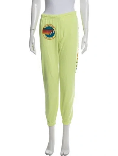 Pre-owned Aviator Nation Graphic Print Sweatpants In Yellow