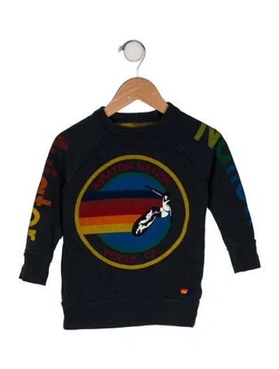 Pre-owned Aviator Nation Babies' Graphic Print Sweatshirt In Blue