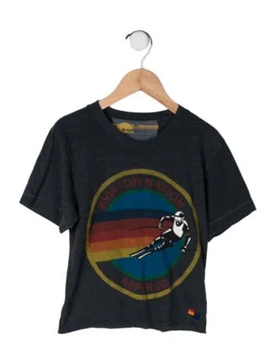 Pre-owned Aviator Nation Babies' Graphic Print T Shirt In Grey