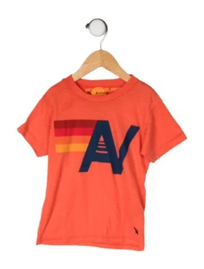 Pre-owned Aviator Nation Babies' Graphic Print T Shirt In Orange