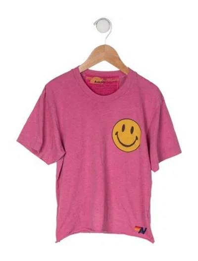 Pre-owned Aviator Nation Babies' Graphic Print T Shirt In Pink