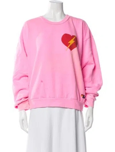 Pre-owned Aviator Nation Graphic Print Top In Pink