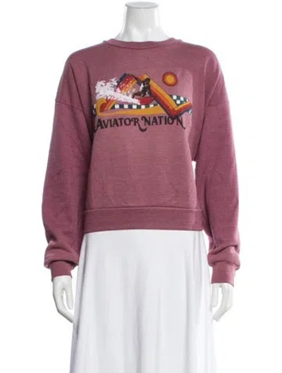 Pre-owned Aviator Nation Graphic Print Top In Purple