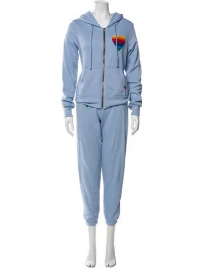 Pre-owned Aviator Nation Graphic Print Tracksuit In Blue