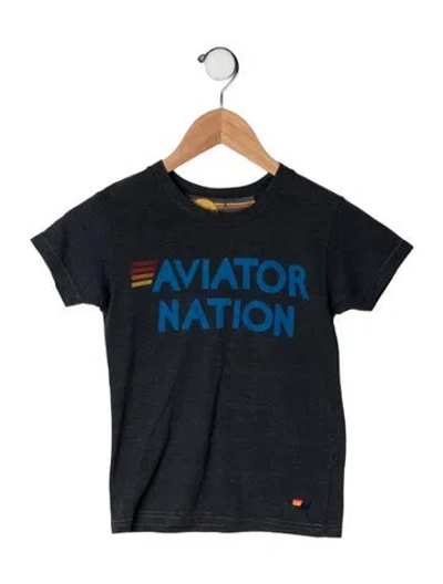 Pre-owned Aviator Nation Kids' Graphic Print T-shirt In Blue