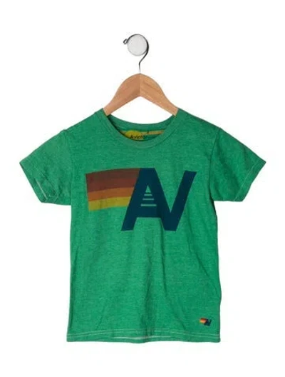 Pre-owned Aviator Nation Kids' Graphic Print T-shirt In Green