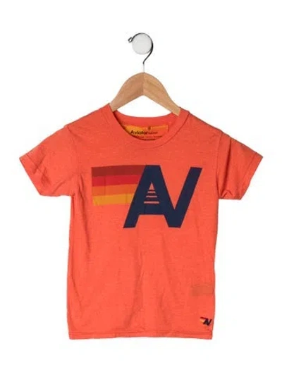 Pre-owned Aviator Nation Kids' Graphic Print T-shirt In Red