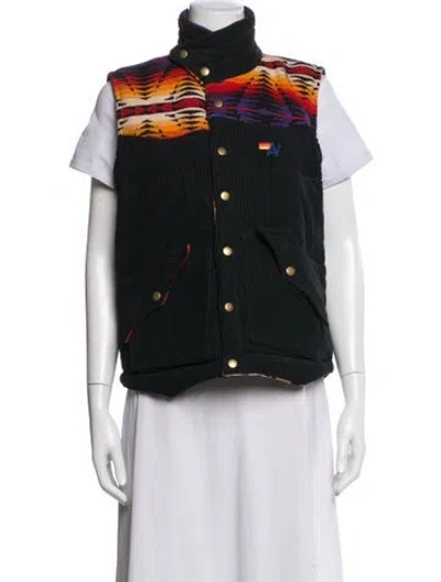 Pre-owned Aviator Nation Graphic Print Vest In Black