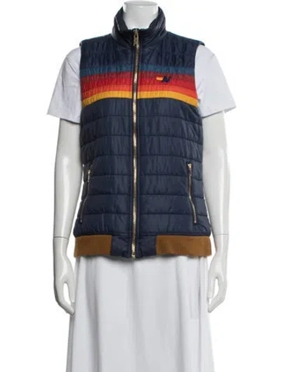 Pre-owned Aviator Nation Graphic Print Vest In Blue