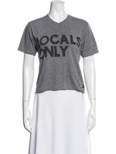 Pre-owned Aviator Nation Graphic Print V-neck T-shirt In Gray