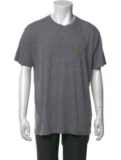 Pre-owned Aviator Nation Graphic Print V-neck T-shirt In Grey