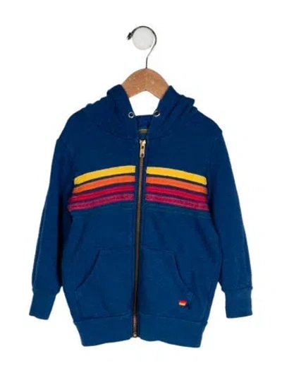 Pre-owned Aviator Nation Babies' Graphic Print Zip Jacket In Blue