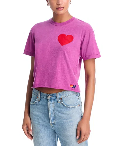 Aviator Nation Heart 2 Boyfriend Tee - Exclusive In Purple