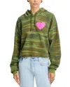Aviator Nation Heart Camouflage Cropped Hoodie