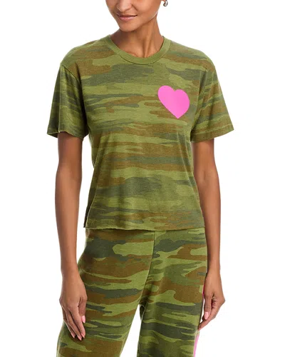 Aviator Nation Heart Graphic Boyfriend Tee In Green