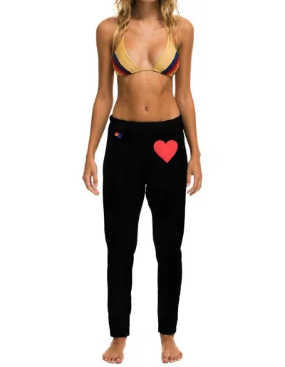 Aviator Nation Heart Stitch Jogger Pants In Black