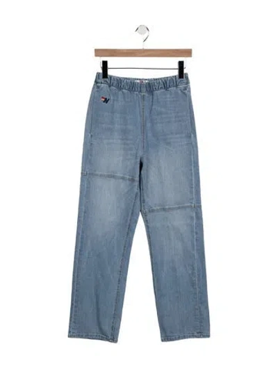 Pre-owned Aviator Nation High-rise Straight Leg Jeans In Blue