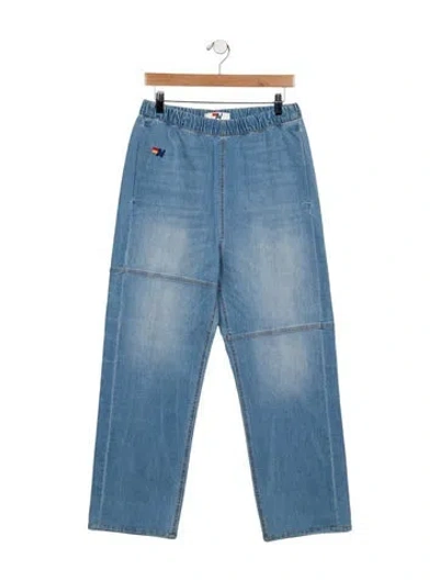 Pre-owned Aviator Nation High-rise Wide Leg Jeans In Blue