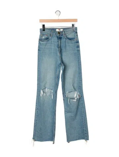 Pre-owned Aviator Nation High-rise Wide Leg Jeans In Blue