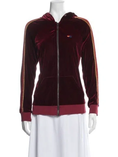 Pre-owned Aviator Nation Jacket In Burgundy