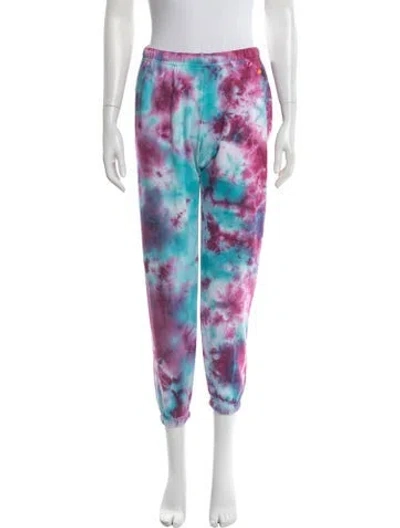 Pre-owned Aviator Nation Jogger Tie-dye Print Sweatpants In Blue/purple
