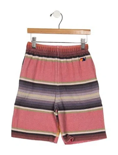 Pre-owned Aviator Nation Kid Boy's Striped Shorts In Red