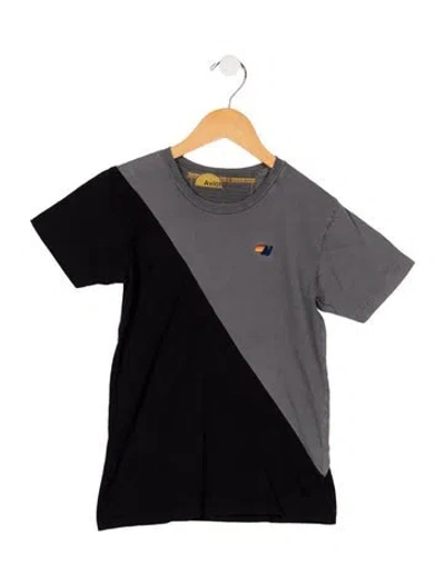 Pre-owned Aviator Nation Kids Boy's Embroidered T-shirt In Black/grey