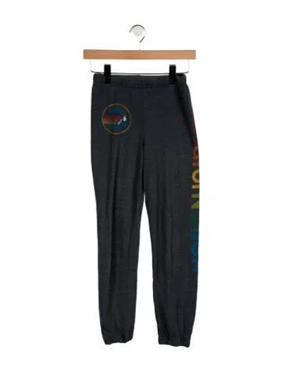 Pre-owned Aviator Nation Kids Boys' Embroidered Sweatpants In Blue