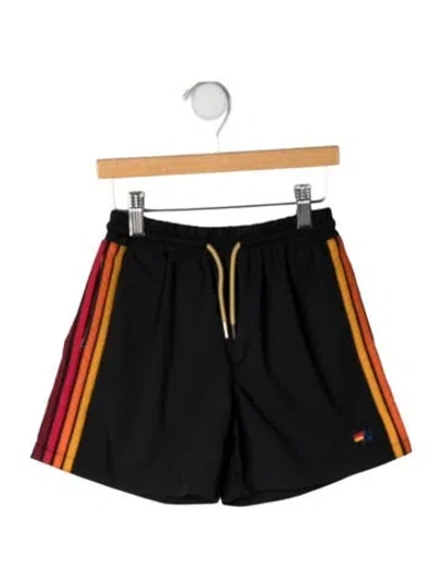 Pre-owned Aviator Nation Kids Boys Printed Shorts In Black