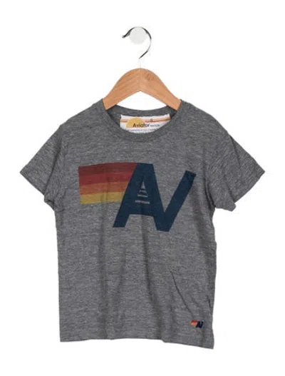 Pre-owned Aviator Nation Kids Boys Short Sleeve T-shirt In Grey