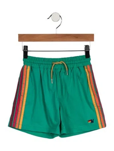 Pre-owned Aviator Nation Kids Boys Swimwear Shorts In Green