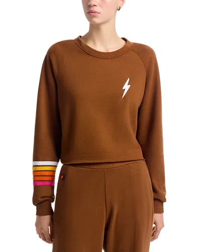 Aviator Nation Lightning Bolt Logo Sweatshirt In Brown