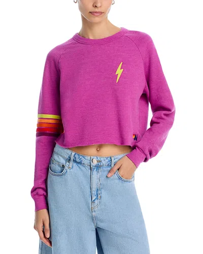 Aviator Nation Lightning Bolt Logo Sweatshirt In Magenta/orange/yellow