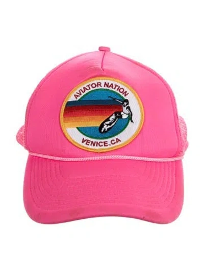 Pre-owned Aviator Nation Logo Baseball Cap In Pink