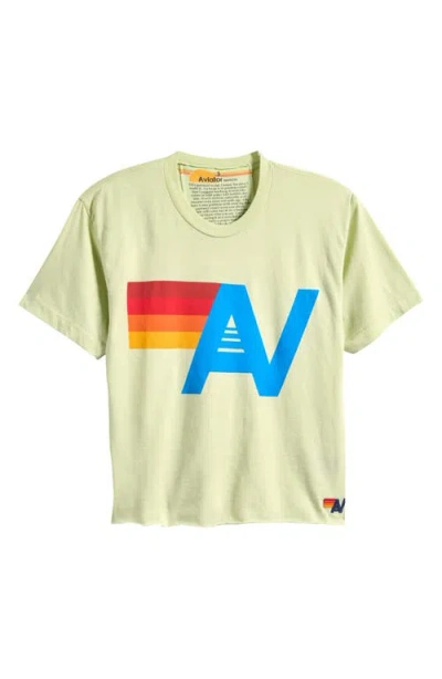 Aviator Nation Logo Boyfriend Tee In Green
