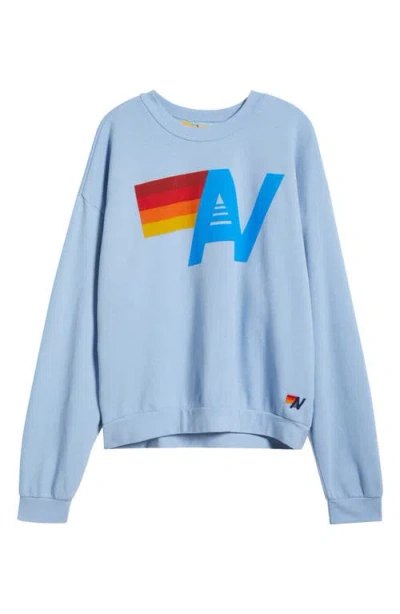 Aviator Nation Logo Crewneck Sweatshirt In Ice