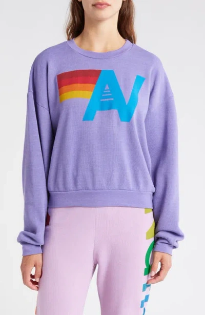 Aviator Nation Logo Crewneck Sweatshirt In Lavender