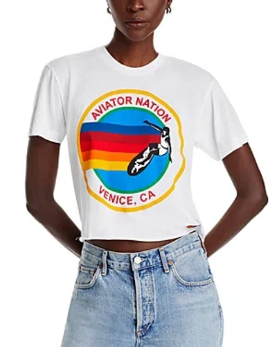 Aviator Nation Logo Graphic Tee In White